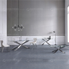 0.25CBM Modern Sofa Center Table 12mm Stainless Steel Coffee Table With Glass Top