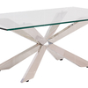 0.25CBM Modern Sofa Center Table 12mm Stainless Steel Coffee Table With Glass Top