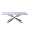 0.25CBM Modern Sofa Center Table 12mm Stainless Steel Coffee Table With Glass Top