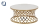 Modern Style Dia 90cm SS Coffee Table Round Shape Golden frame