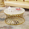 Modern Style Dia 90cm SS Coffee Table Round Shape Golden frame