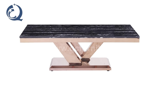 0.2CBM 78kg Marble Top Center Table No Folded Rose Gold Legs