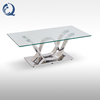 High Gloss 0.216cbm SS Coffee Table 12mm Tempered Glass Center Table
