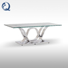 High Gloss 0.216cbm SS Coffee Table 12mm Tempered Glass Center Table