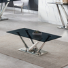 Light 50kg SS Coffee Table With Tempered Glass Top Rectangle Shape