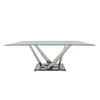 Light 50kg SS Coffee Table With Tempered Glass Top Rectangle Shape