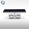 130x70x45cm Black Glass Top Coffee Table For Living Room Long Lasting Wear