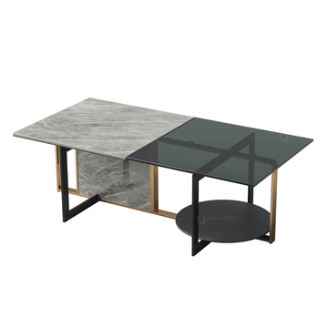 0.78Cbm / Set SS Steel Furniture Nordic Coffee Shop Table For Living Room