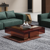 Golden Base SS Steel Table And Sofa Sets Coffee Desk High Glass