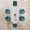 Luxury Kitchen Dining Table Stainless Steel Base Marble Top