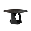 Luxury Marble Dining Table Black Metal Base Dining Furniture