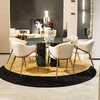 pandora marble real stone SS round dining table Qiancheng Furniture Collection Luxury furniture
