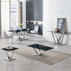 Tempered Glass Metal Leg Dining Table Set Home Furniture with 8 Seater