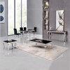 Modern Restaurant SS Steel Furniture Glass Louis 6 Chair Dining Table Set