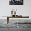 Luxury SS Coffee Table Tv Stand Natural Ivory White Marble